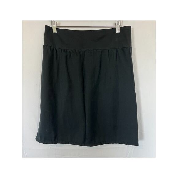 Chicos A Line Skirt Womens Size 2 US Large Smocked Back Pull On Black Casual - Picture 2 of 7